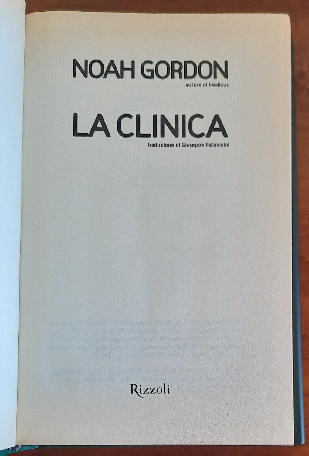 La clinica - di Noah Gordon - Libreria Biellese