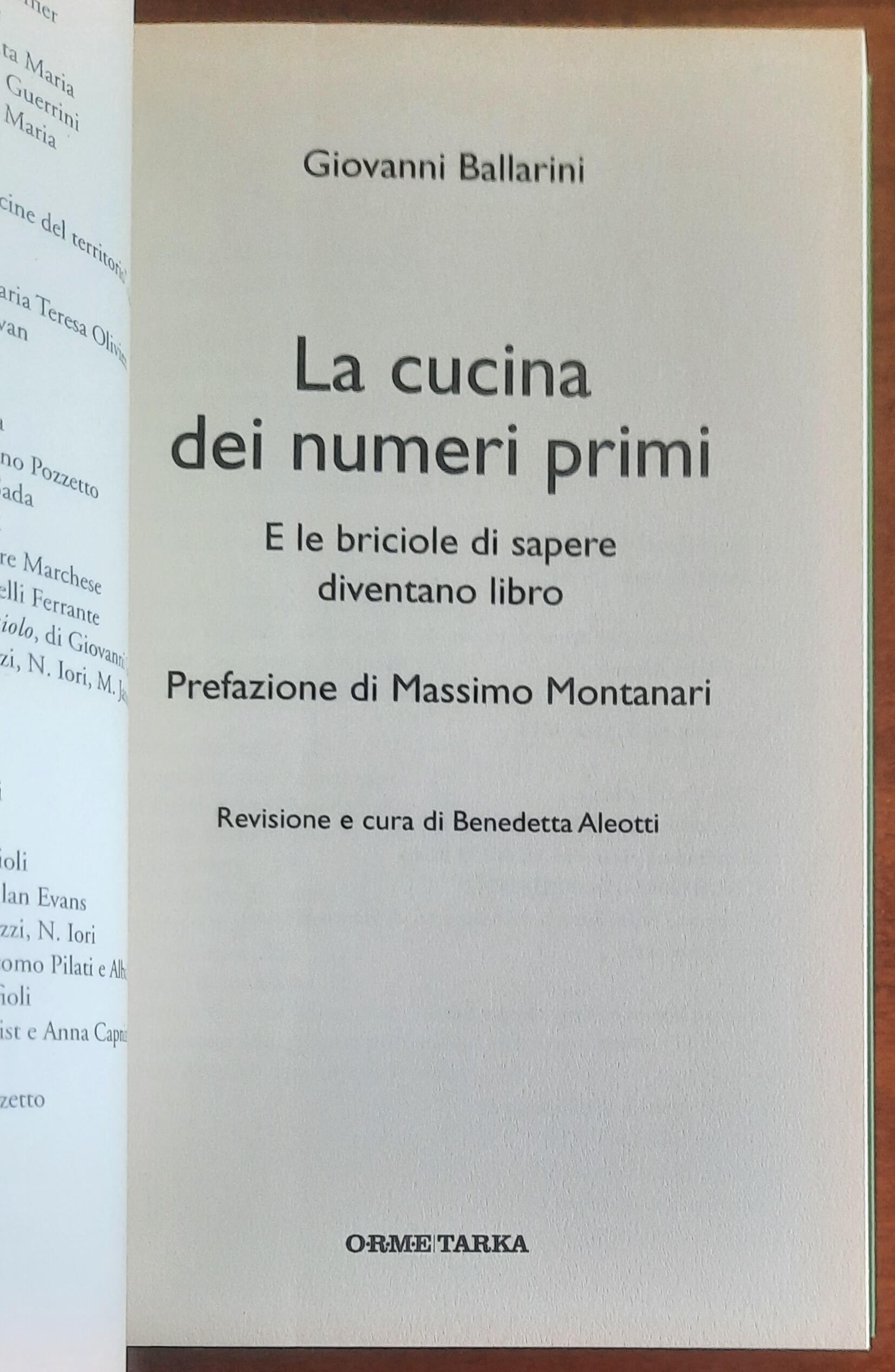 La cucina dei numeri primi. E le briciole di sapere diventano libro
