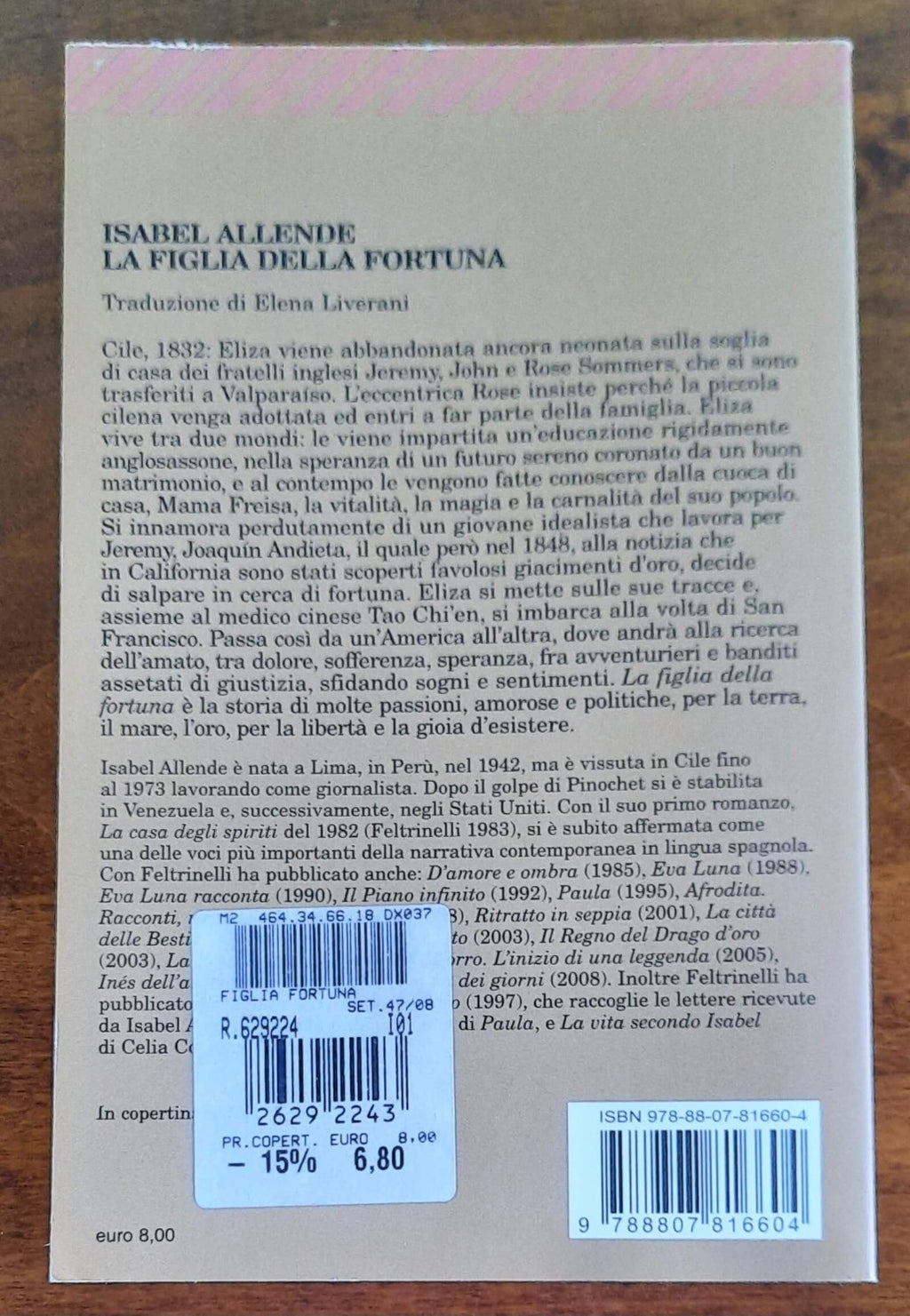 La figlia della fortuna - di Isabel Allende - Libreria Biellese