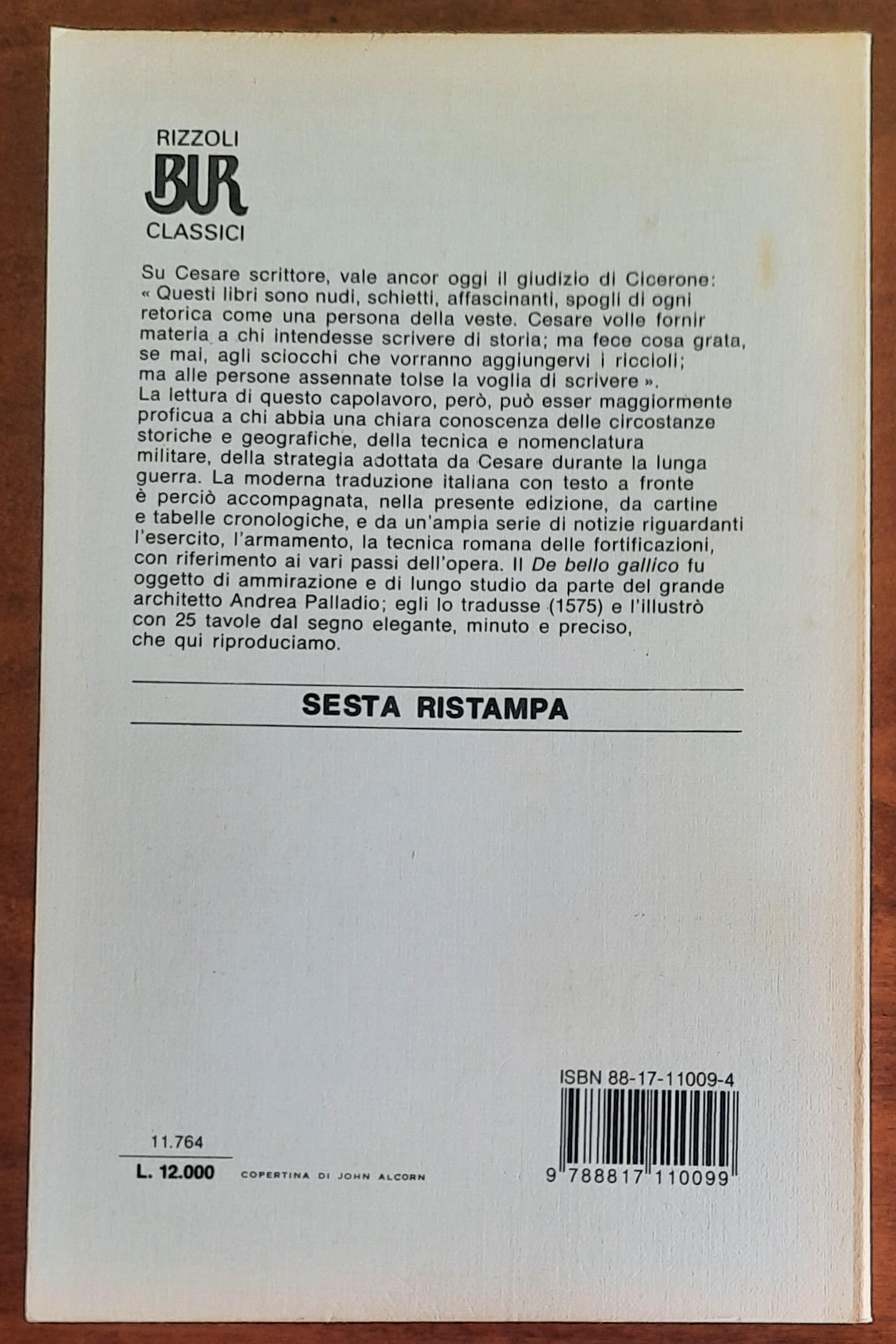 La guerra gallica - di Caio Giulio Cesare - B.U.R. – Libreria Biellese