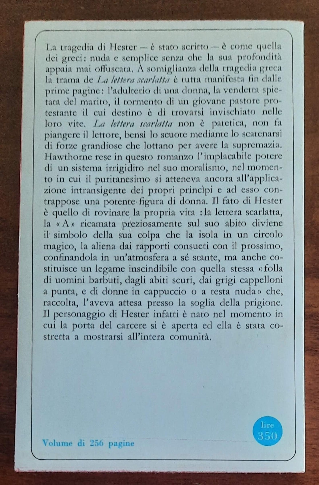 La lettera scarlatta - di Nathaniel Hawthorne - Sansoni