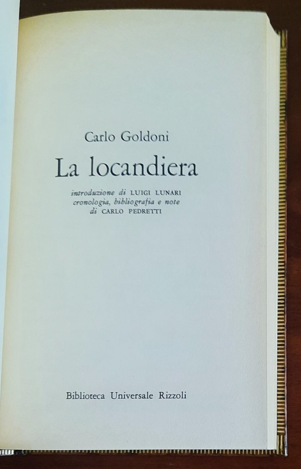 La locandiera - di Carlo Goldoni - B.U.R. - 1980