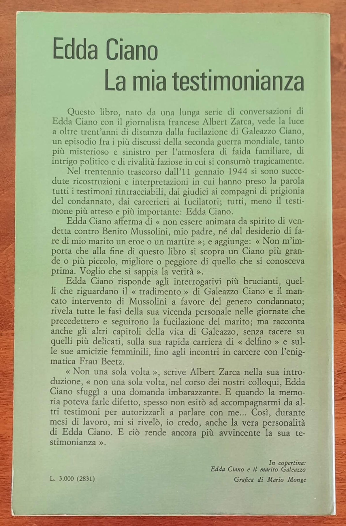 La mia testimonianza - di Edda Ciano - Rusconi