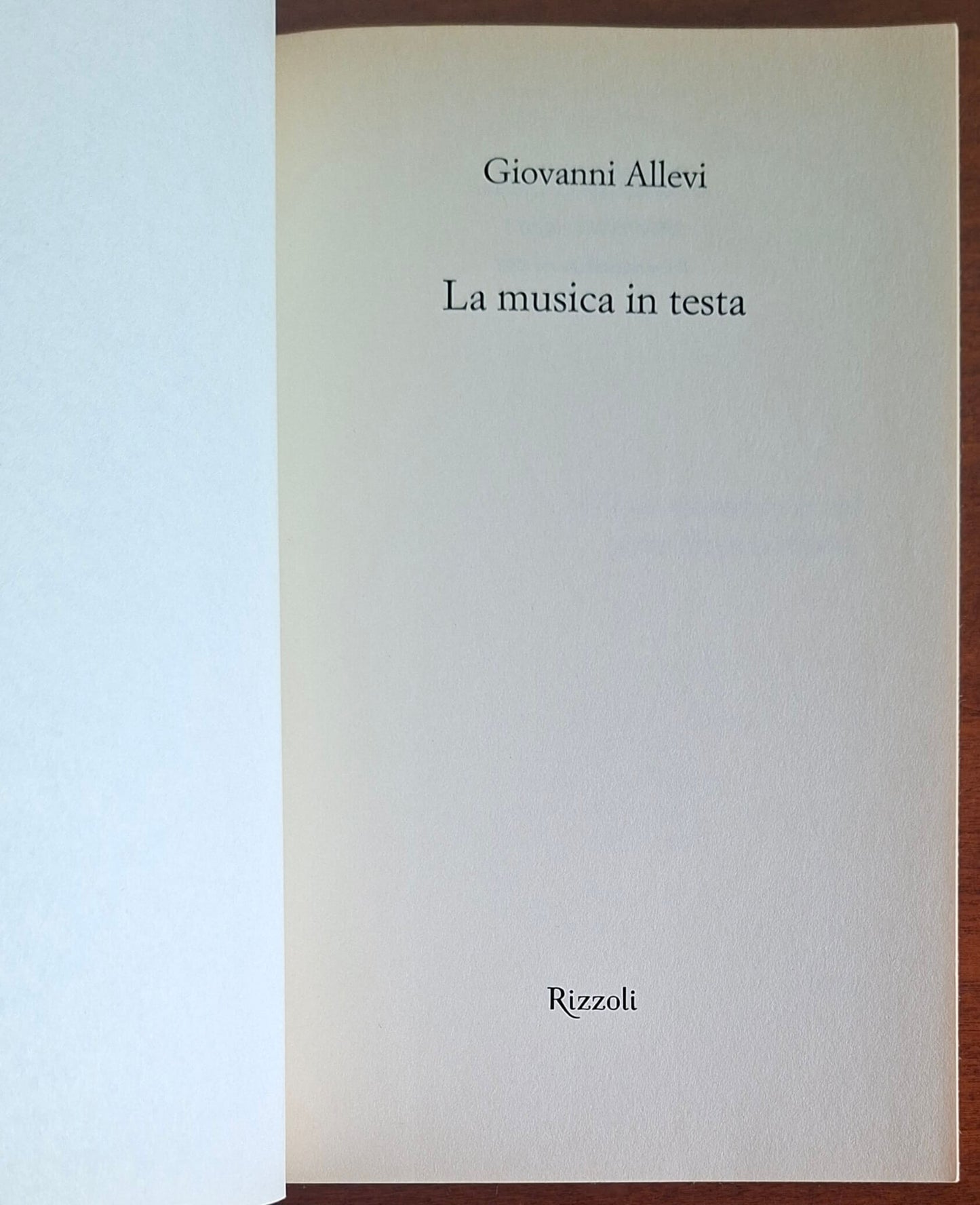 La musica in testa - Giovanni Allevi - Rizzoli