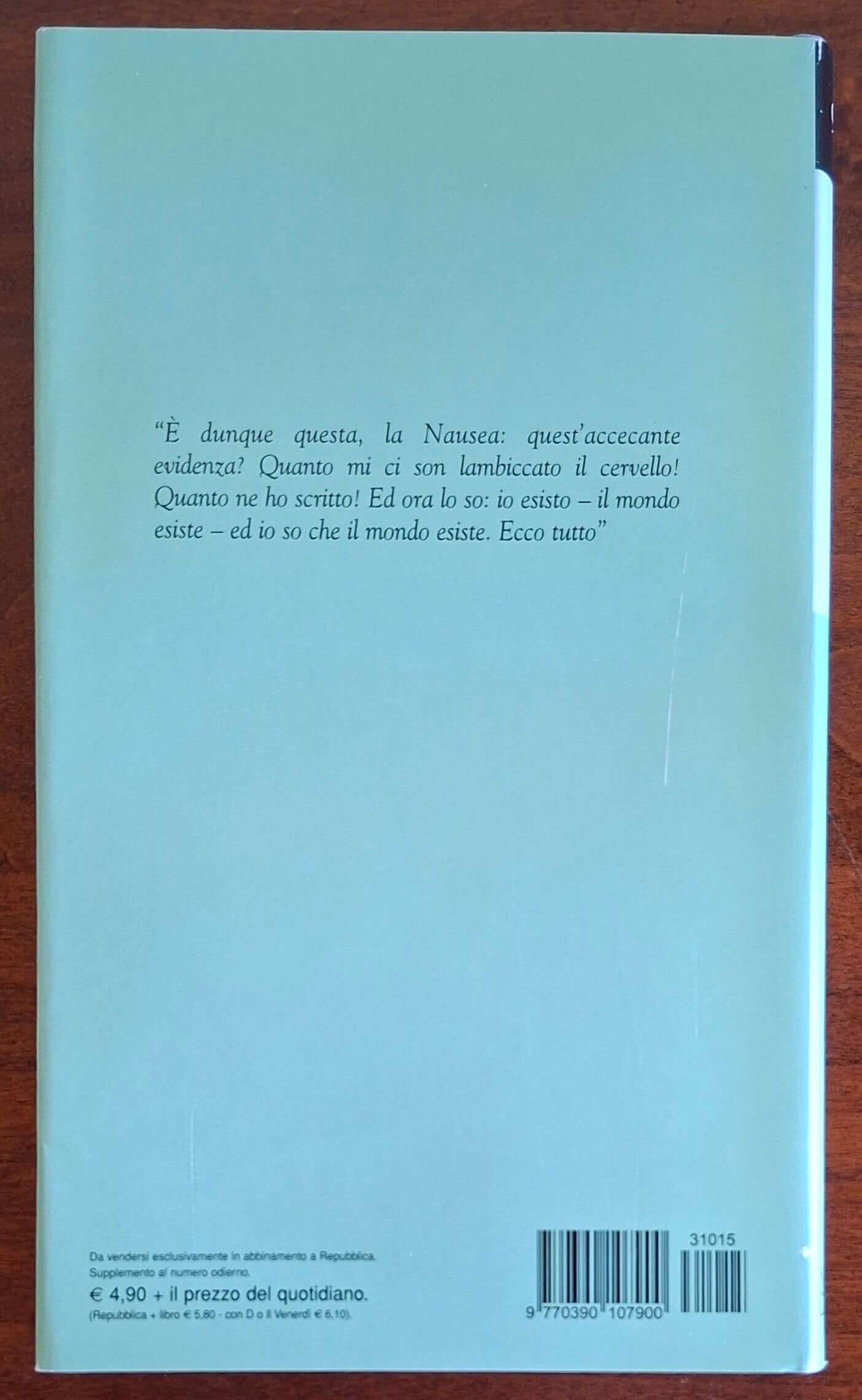 La nausea - Jean Paul Sartre - La Biblioteca Di Repubblica