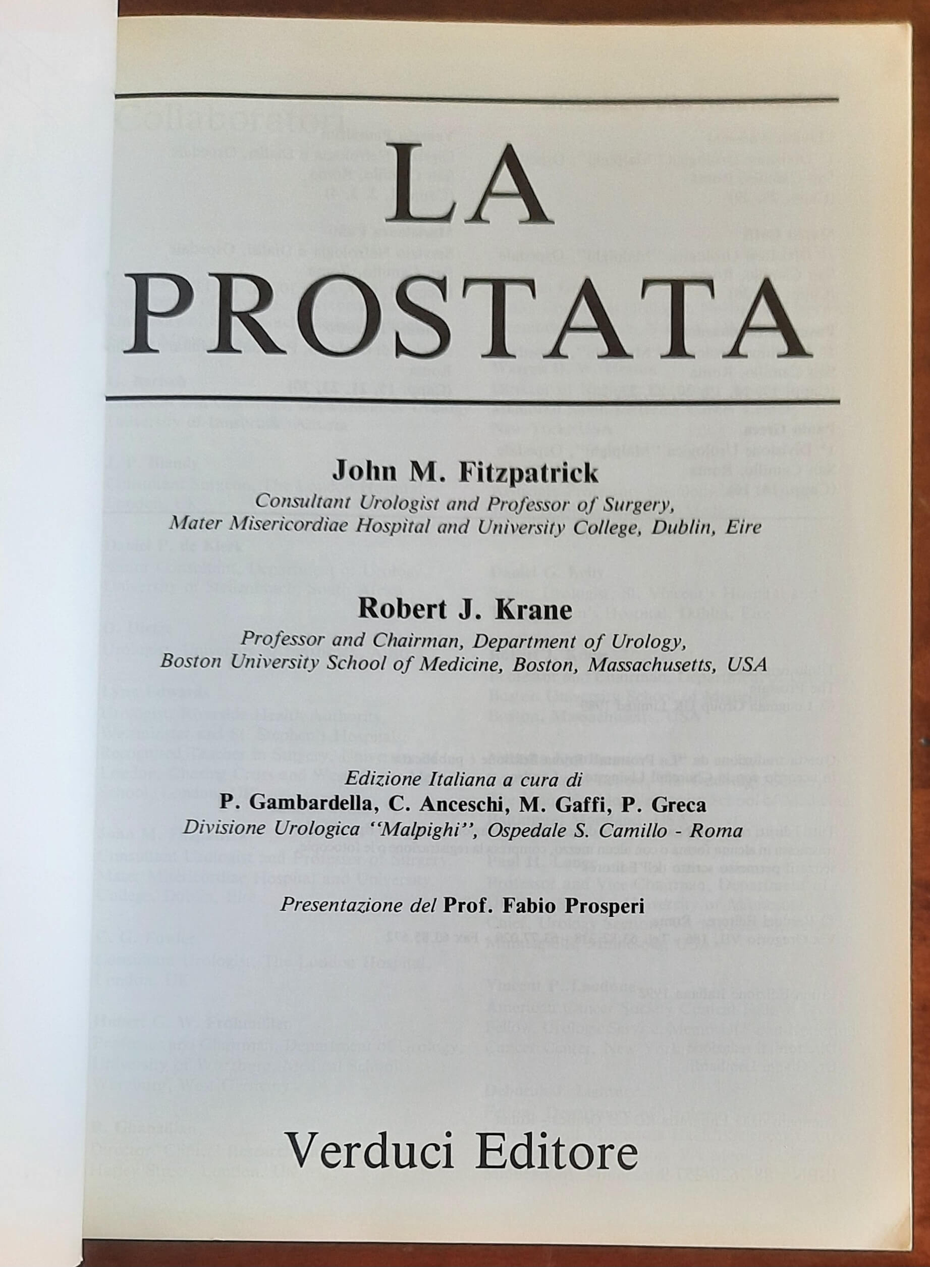 La prostata - John M. Fitzpatrick - Robert J. Krane - Verduci Editore