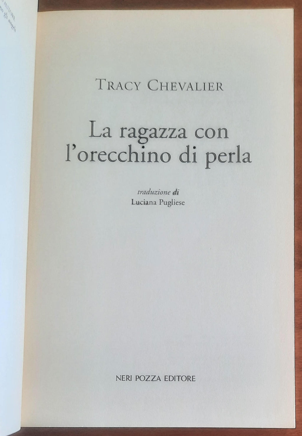 La ragazza con l’orecchino di perla - di Tracy Chevalier - Neri Pozza