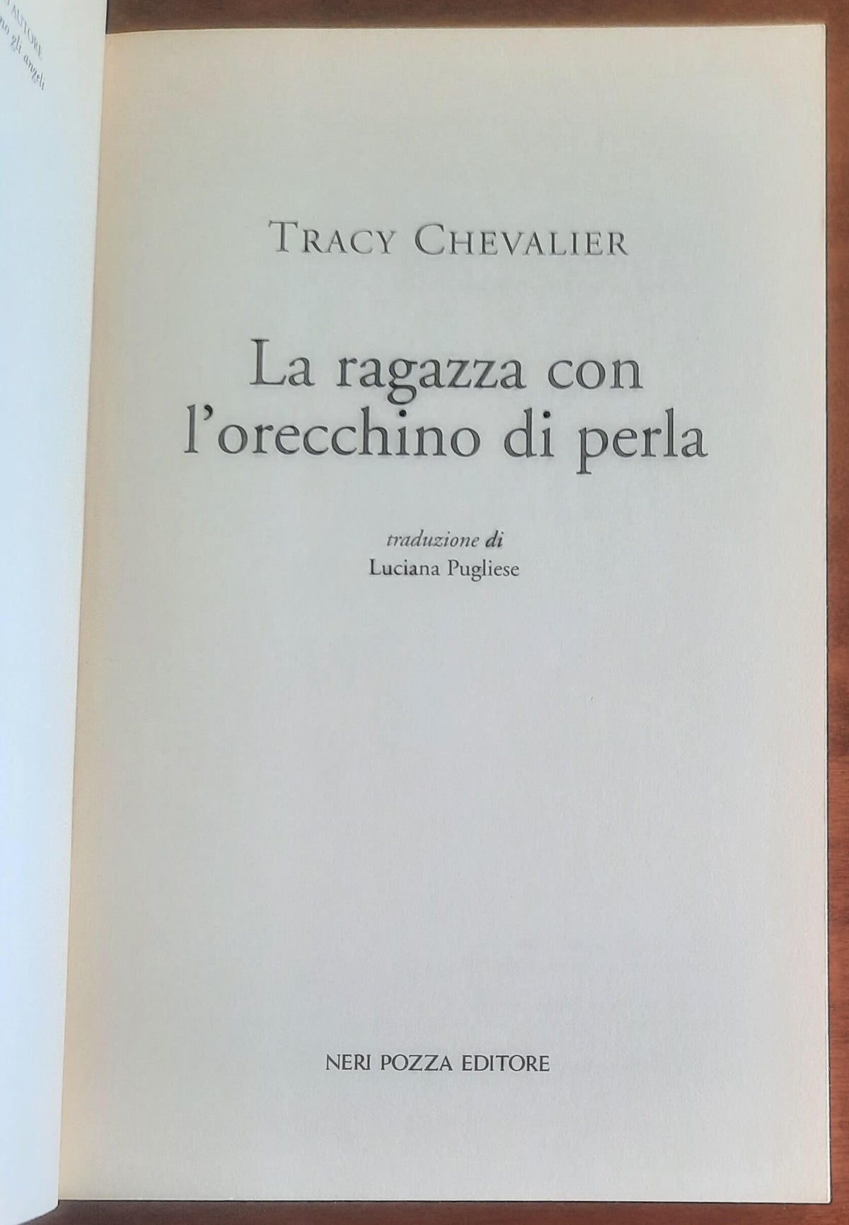 La ragazza con l’orecchino di perla - di Tracy Chevalier - Neri Pozza