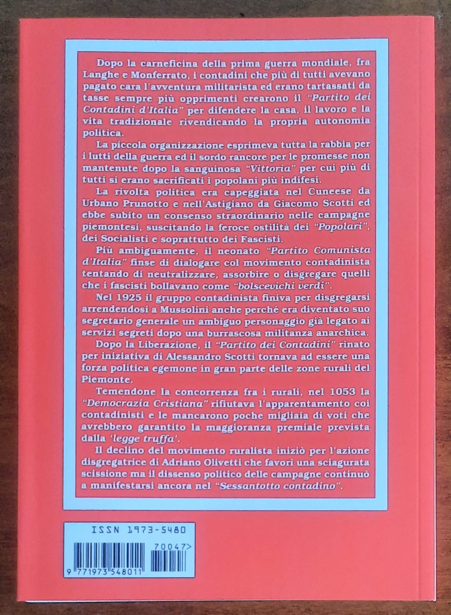 La rivolta politica delle campagne. Il Partito dei Contadini e l’autonomia del mondo rurale (1919-1968)