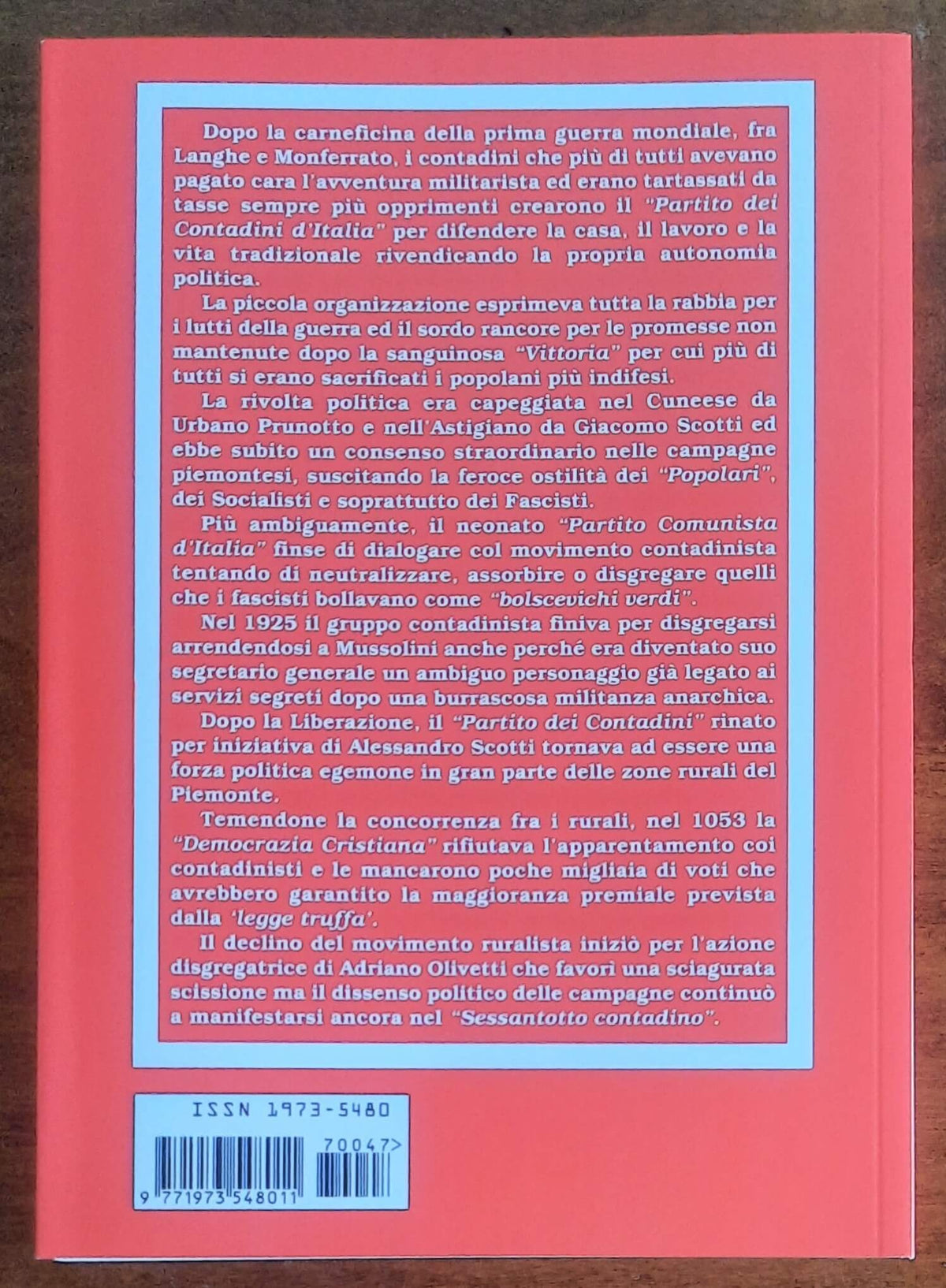La rivolta politica delle campagne. Il Partito dei Contadini e l’autonomia del mondo rurale (1919-1968)