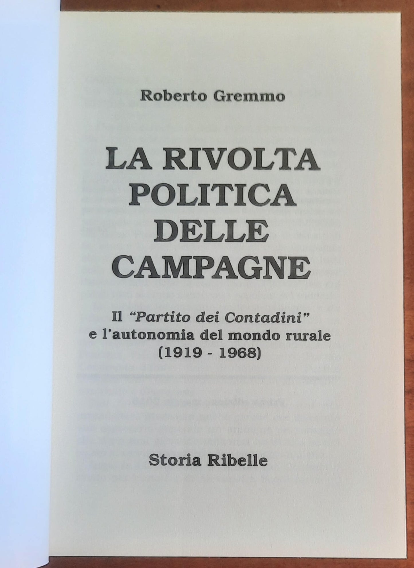 La rivolta politica delle campagne. Il Partito dei Contadini e l’autonomia del mondo rurale (1919-1968)