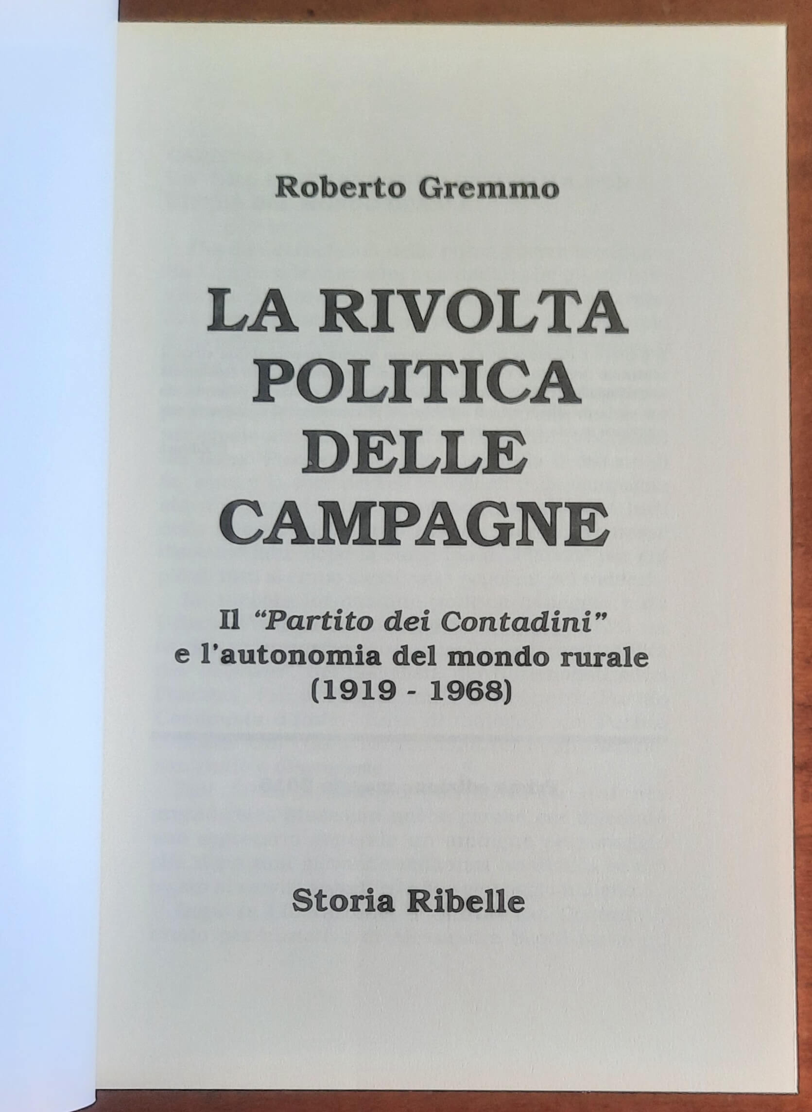 La rivolta politica delle campagne. Il Partito dei Contadini e l’autonomia del mondo rurale (1919-1968)