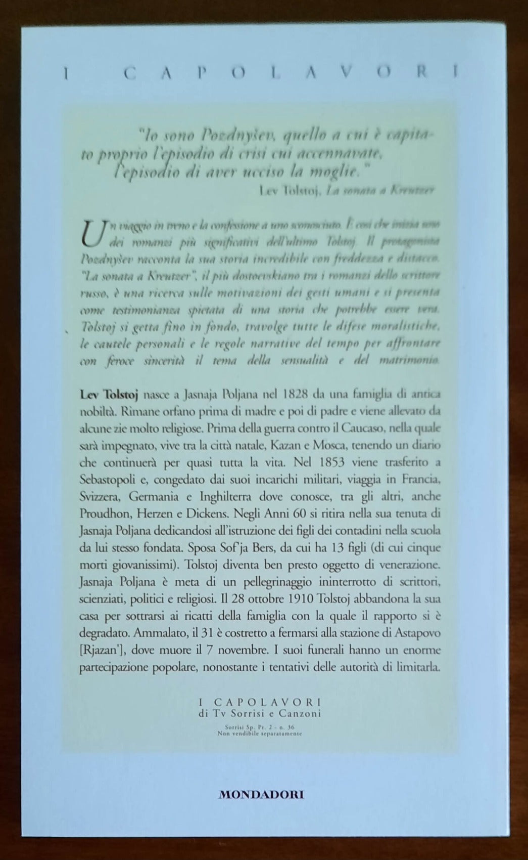 La sonata a Kreutzer - di Lev Tolstoj - Mondadori