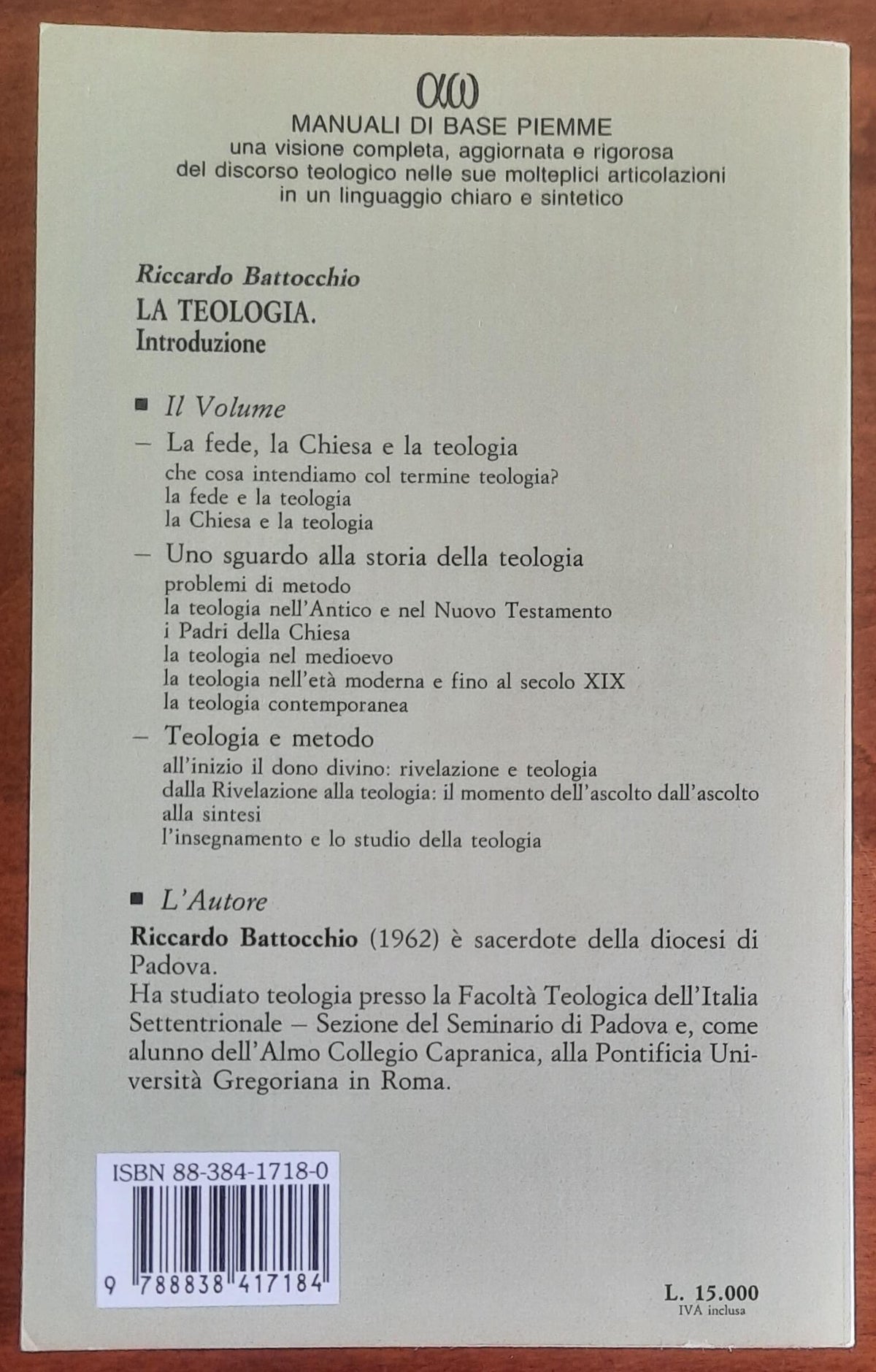 La teologia. Introduzione - Riccardo Battocchio - Piemme