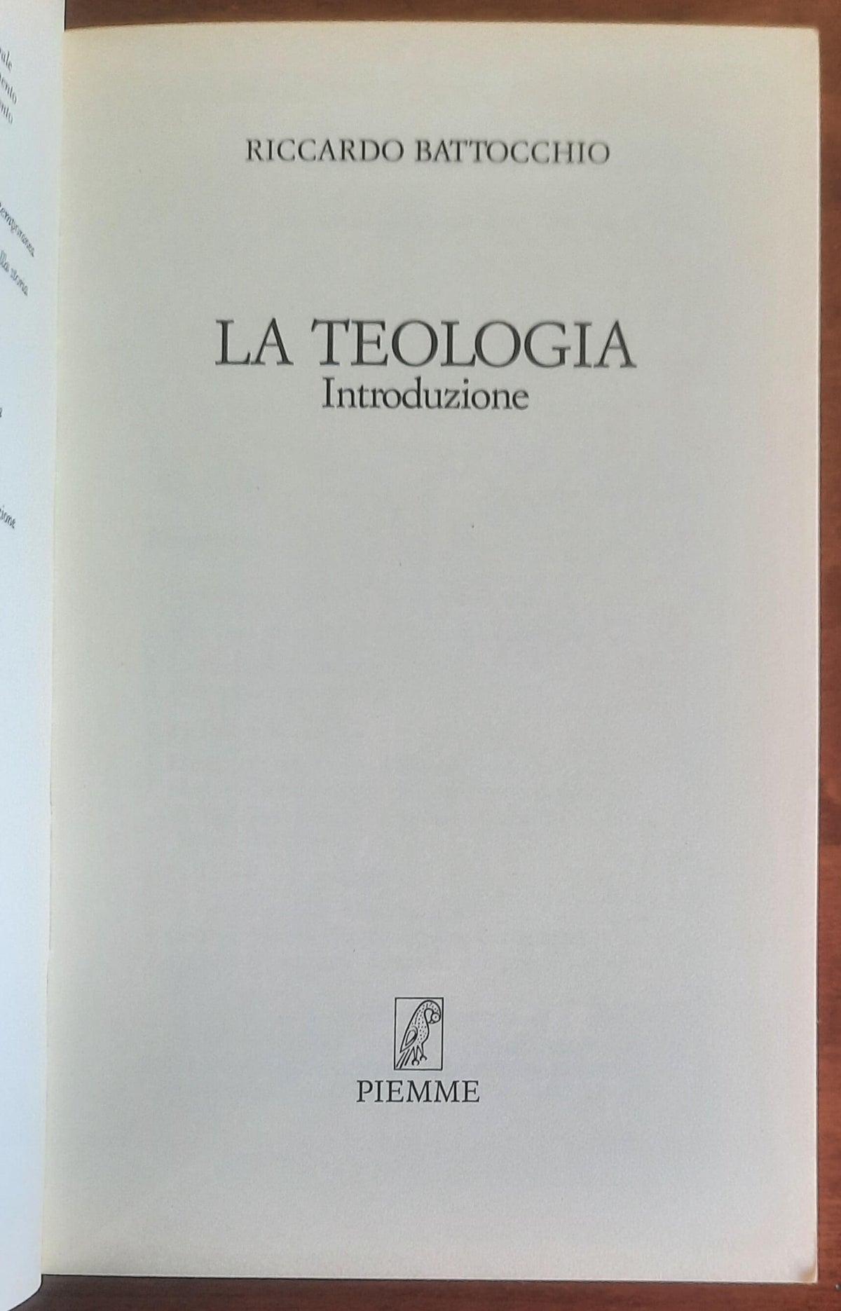 La teologia. Introduzione - Riccardo Battocchio - Piemme