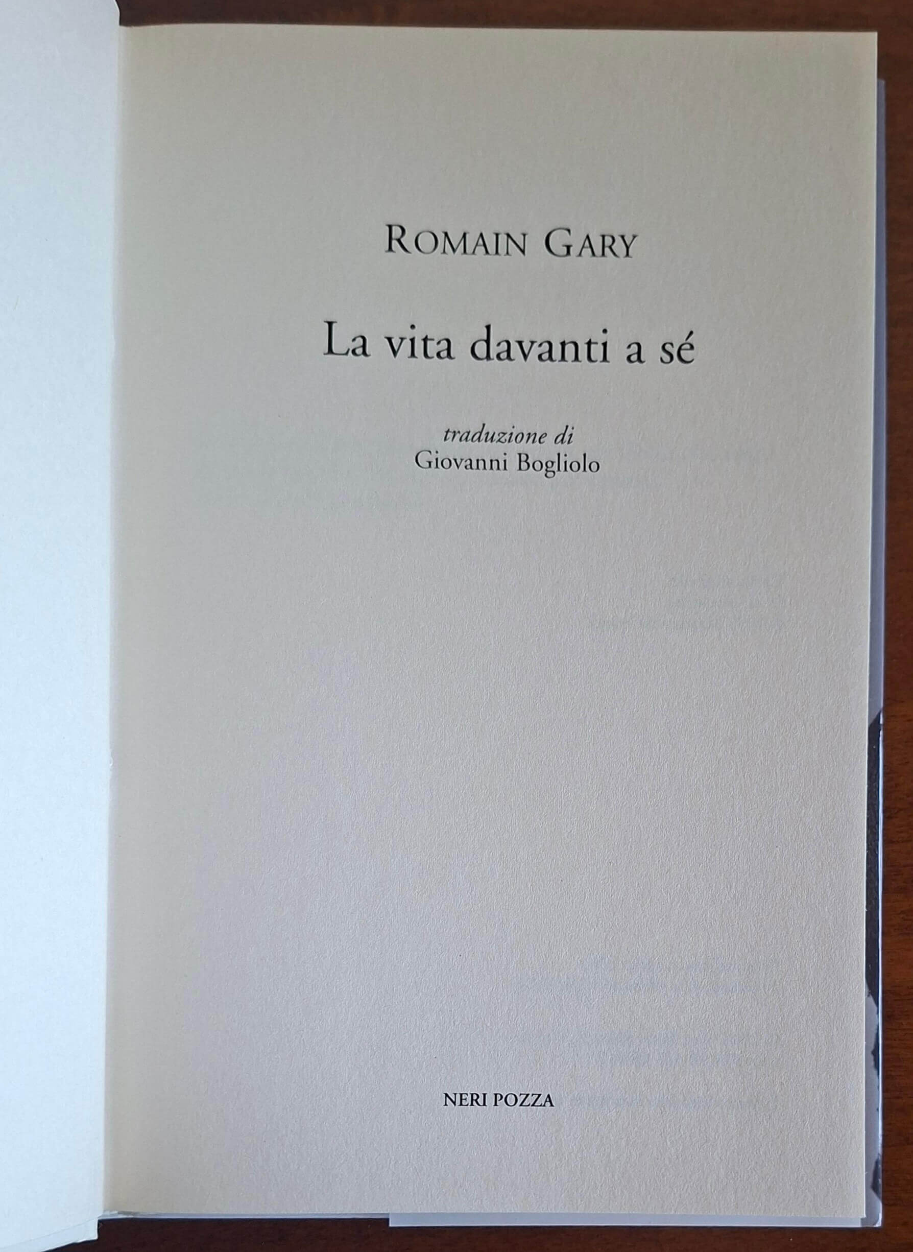 La vita davanti a sè - di Romain Gary - Neri Pozza