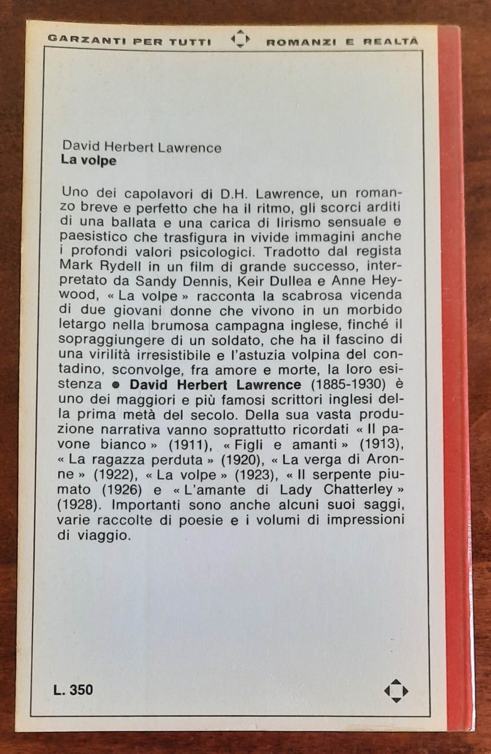 La volpe - di David Herbert Lawrence