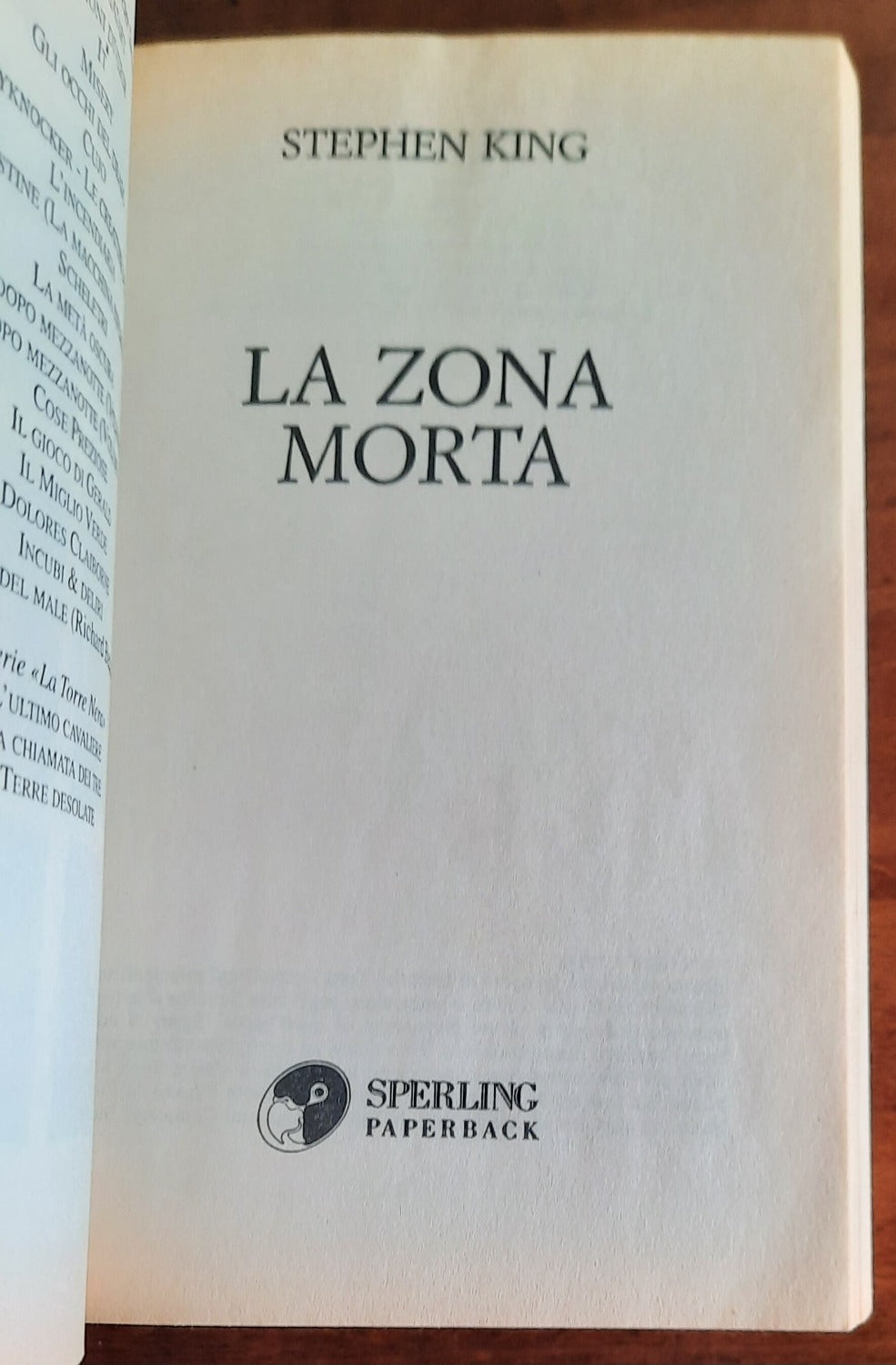 La zona morta - S. King - Sperling 2000 - Libreria Biellese