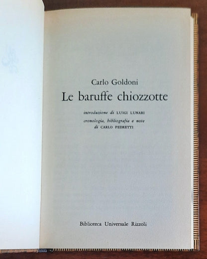 Le baruffe chiozzotte - di Carlo Goldoni - B.U.R. - 1978