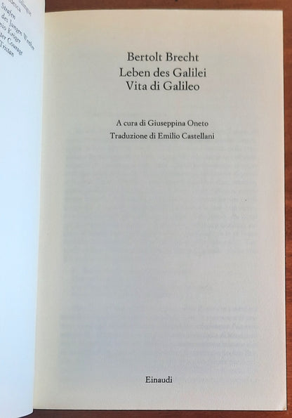 Leben des Galilei-Vita di Galileo - di Bertolt Brecht - Einaudi