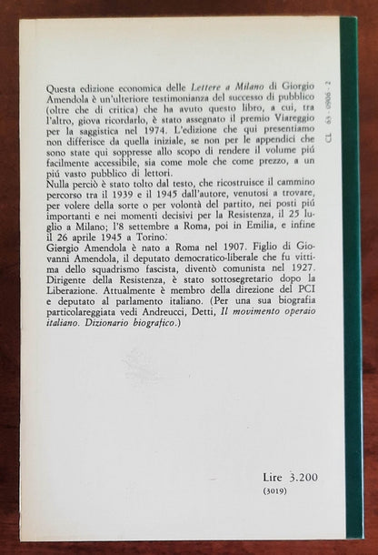 Lettere a Milano 1939-1945 - Editori Riuniti