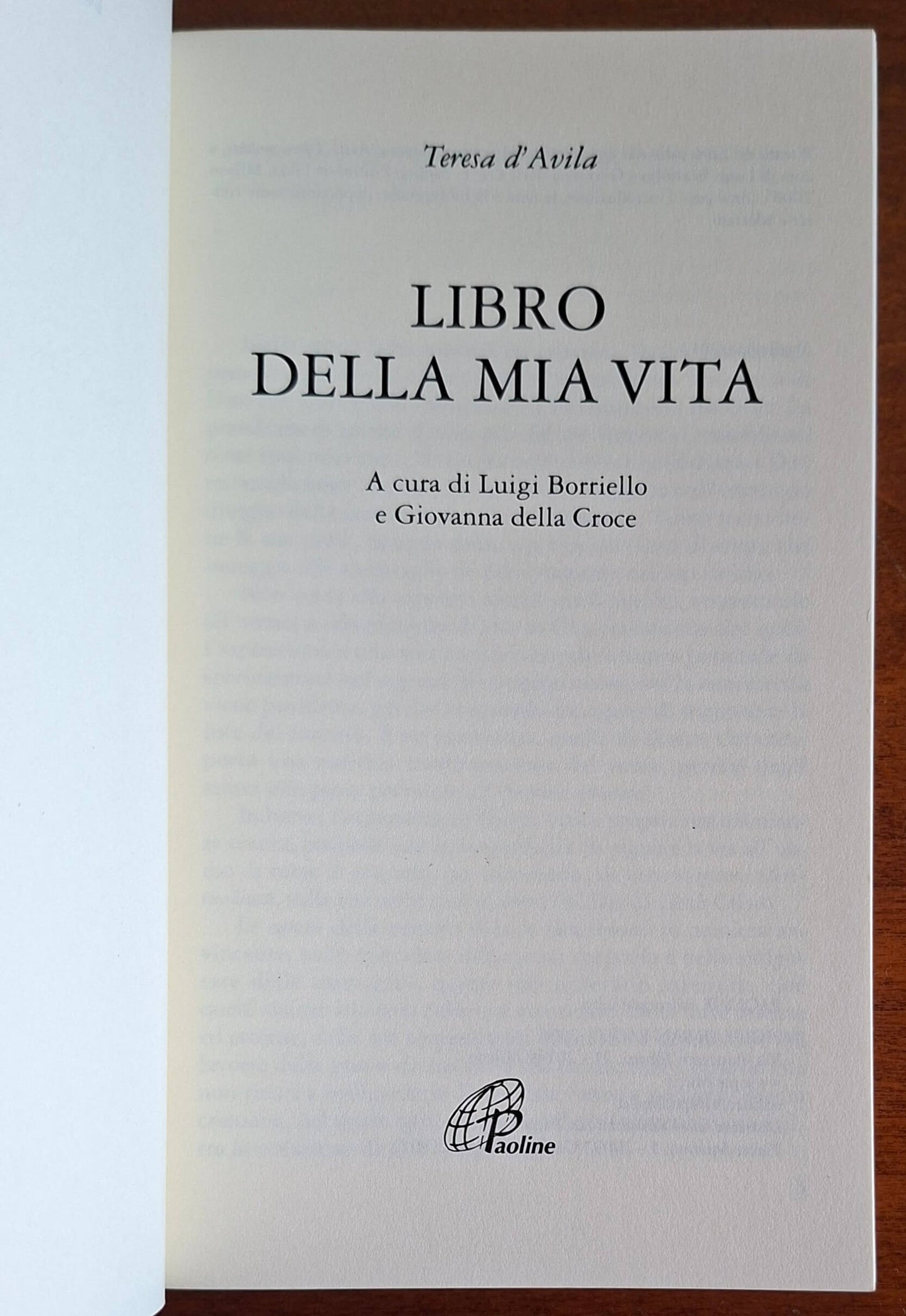 Libro della mia vita - Teresa D'Avila - Edizioni Paoline