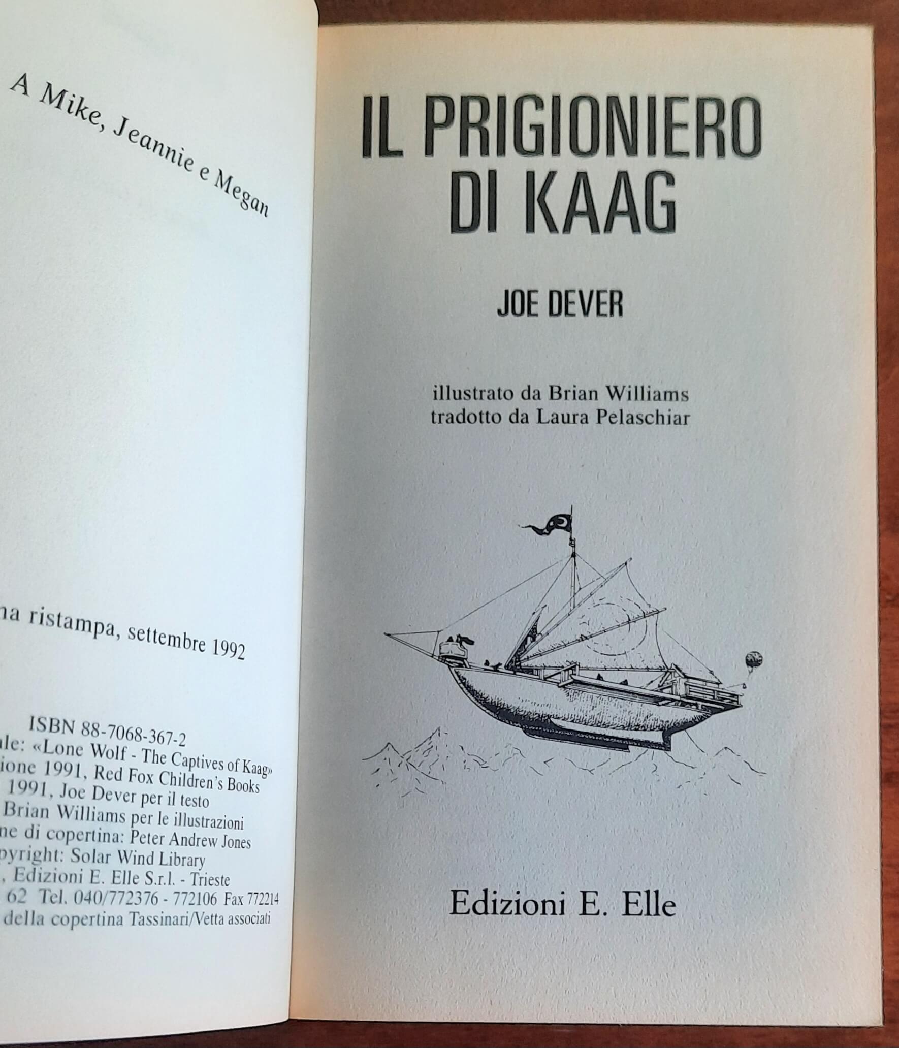 Librogame: Il prigioniero di Kaag (Lupo Solitario) - 1992