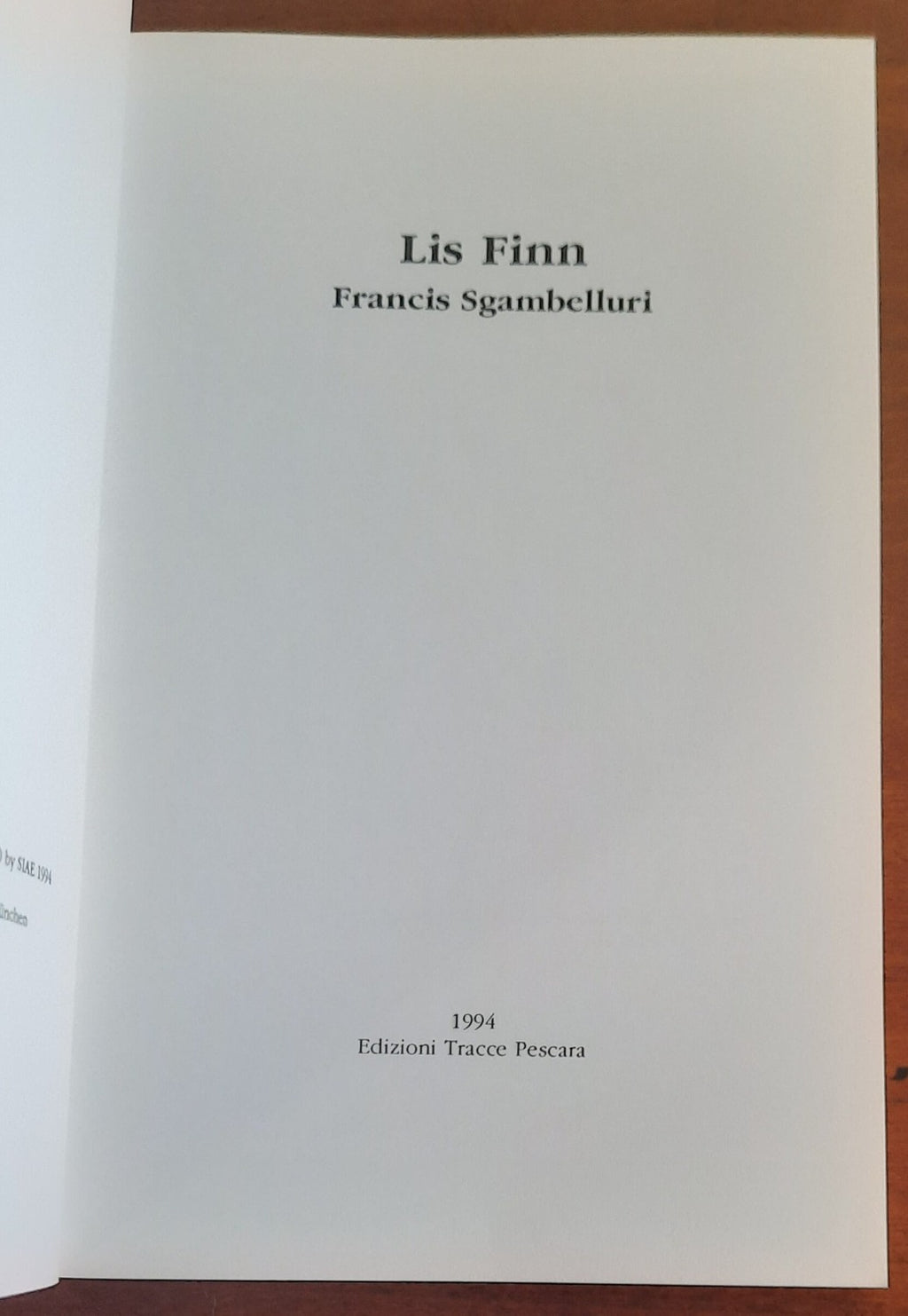 Lis Finn - di F. Sgambelluri - 1994 - Libreria Biellese