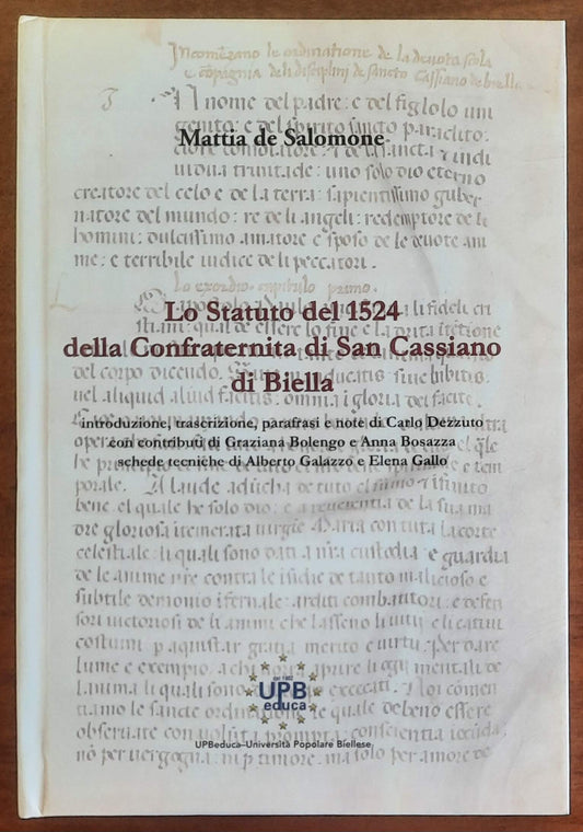 Lo Statuto del 1524 della Confraternita di San Cassiano di Biella