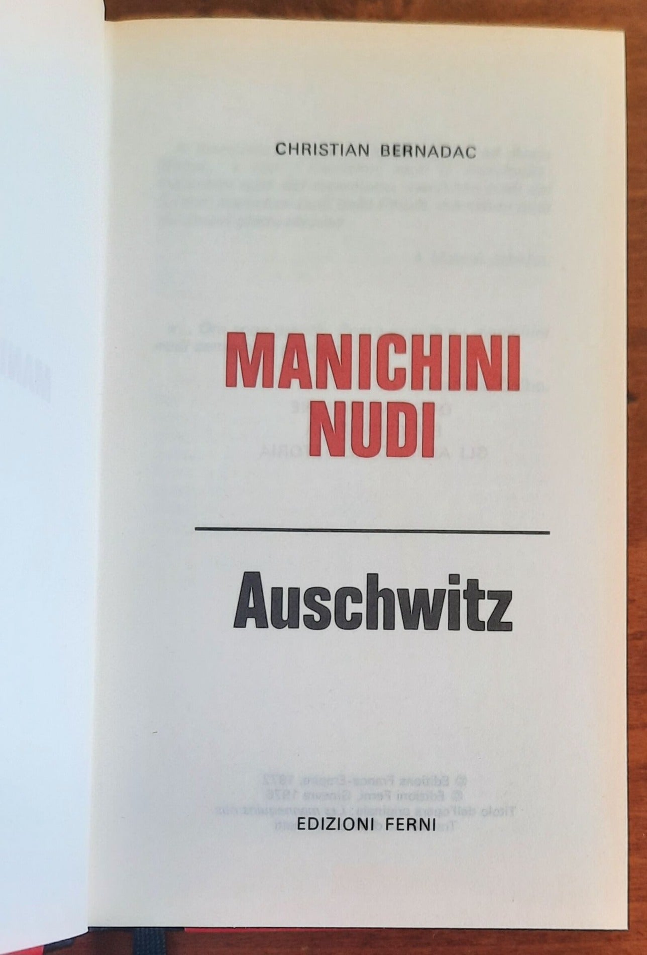 Manichini nudi. Auschwitz - Edizioni Ferni