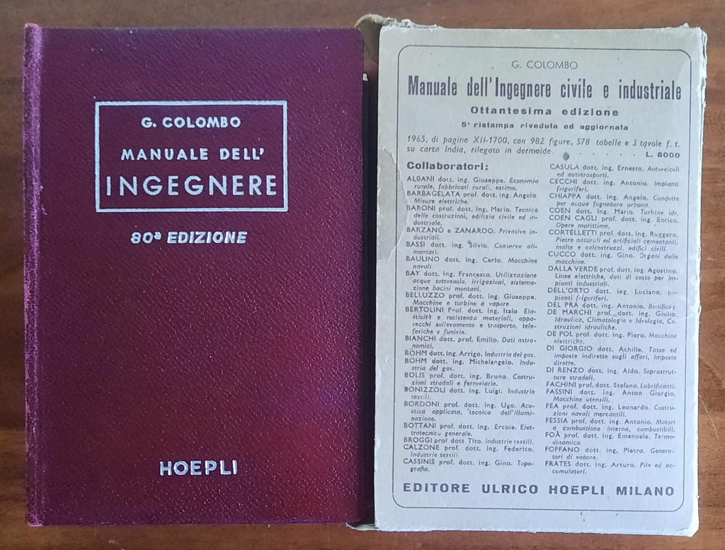 Manuale dell’ingegnere civile e industriale - Giuseppe Colombo - Hoepli