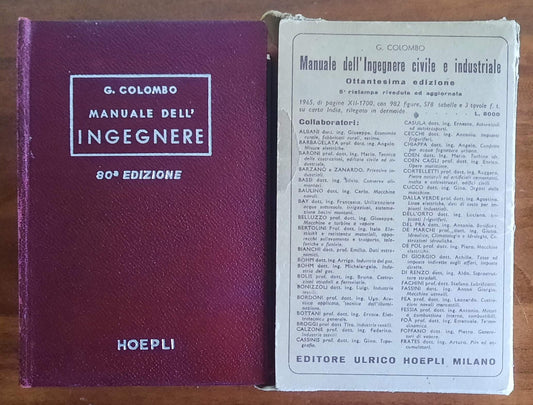 Manuale dell’ingegnere civile e industriale - Giuseppe Colombo - Hoepli