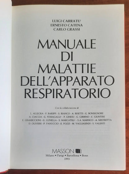 Manuale di malattie dell'apparato respiratorio - Carratù, Catena, Grassi -Masson