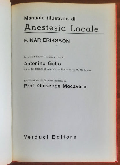 Manuale illustrato di anestesia locale - Ejnar Eriksson - Verduci Editore