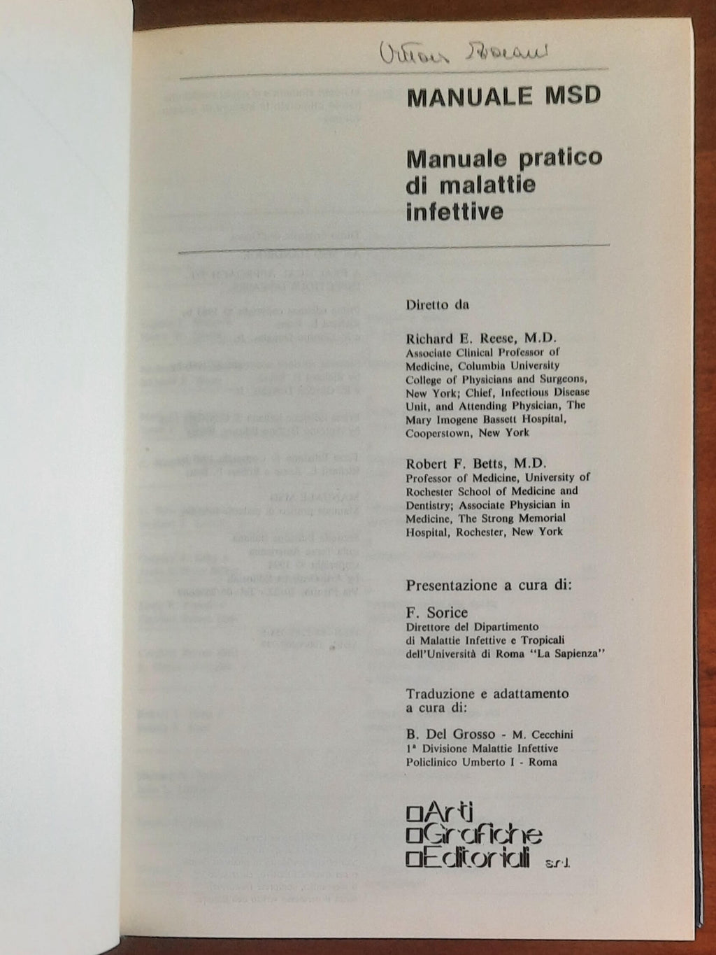 Manuale pratico di Malattie Infettive - Richard E. Reese