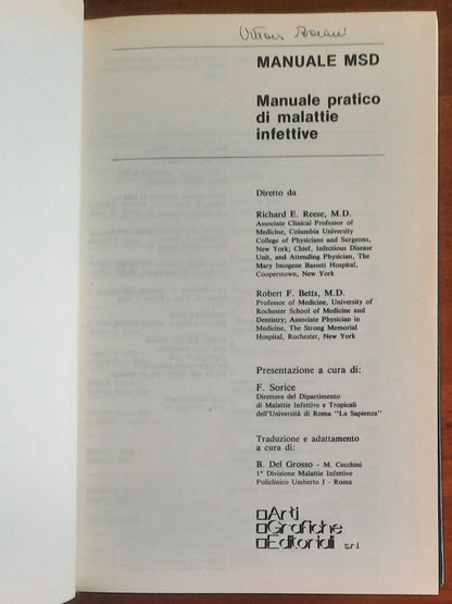 Manuale pratico di Malattie Infettive - Richard E. Reese