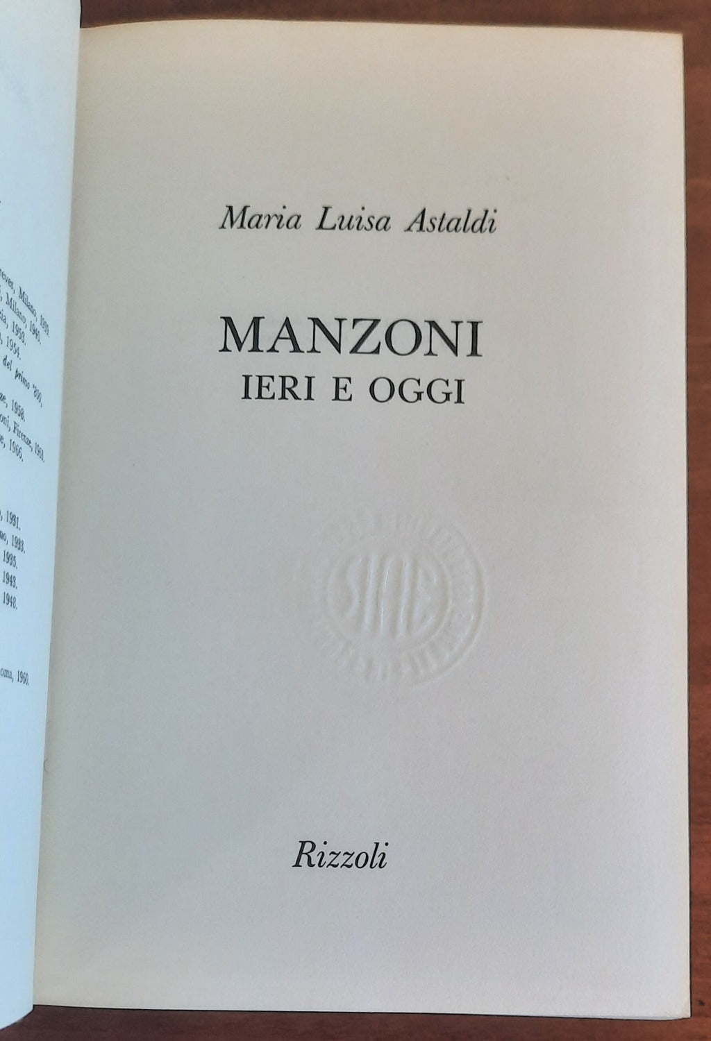 Manzoni ieri e oggi - Rizzoli - Libreria Biellese