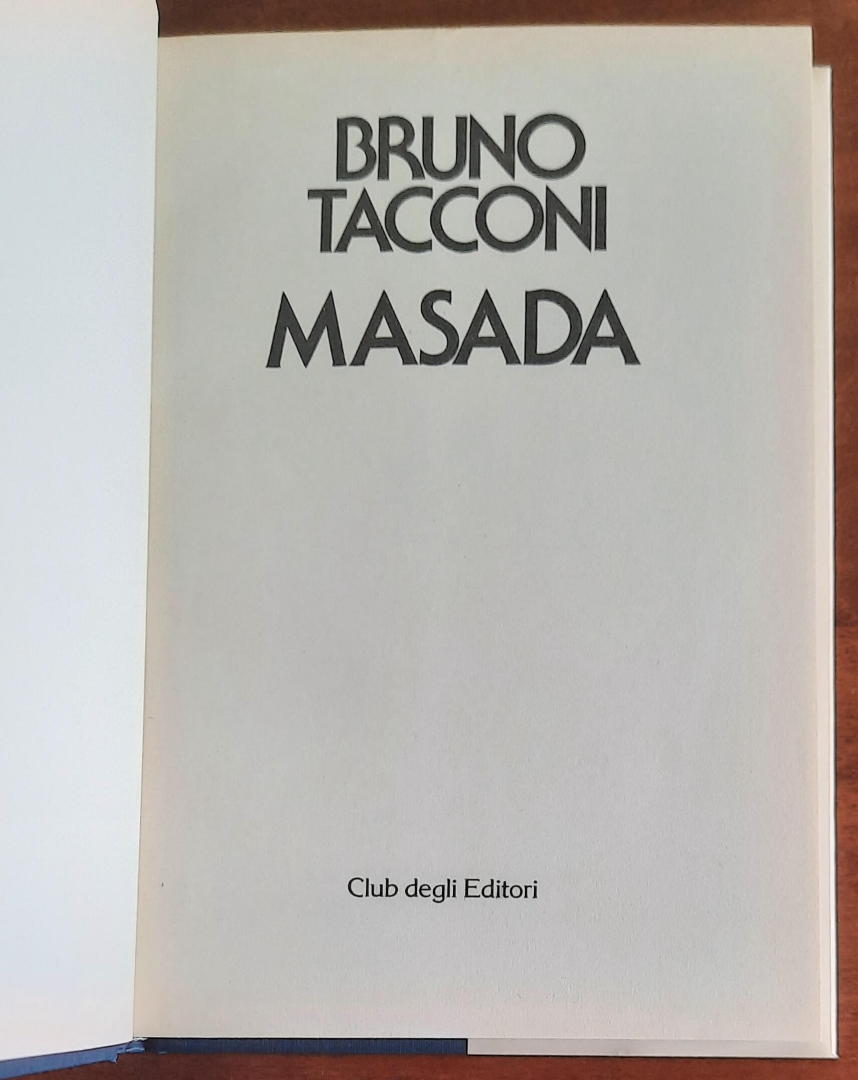 Masada - di Bruno Tacconi - CDE - 1981