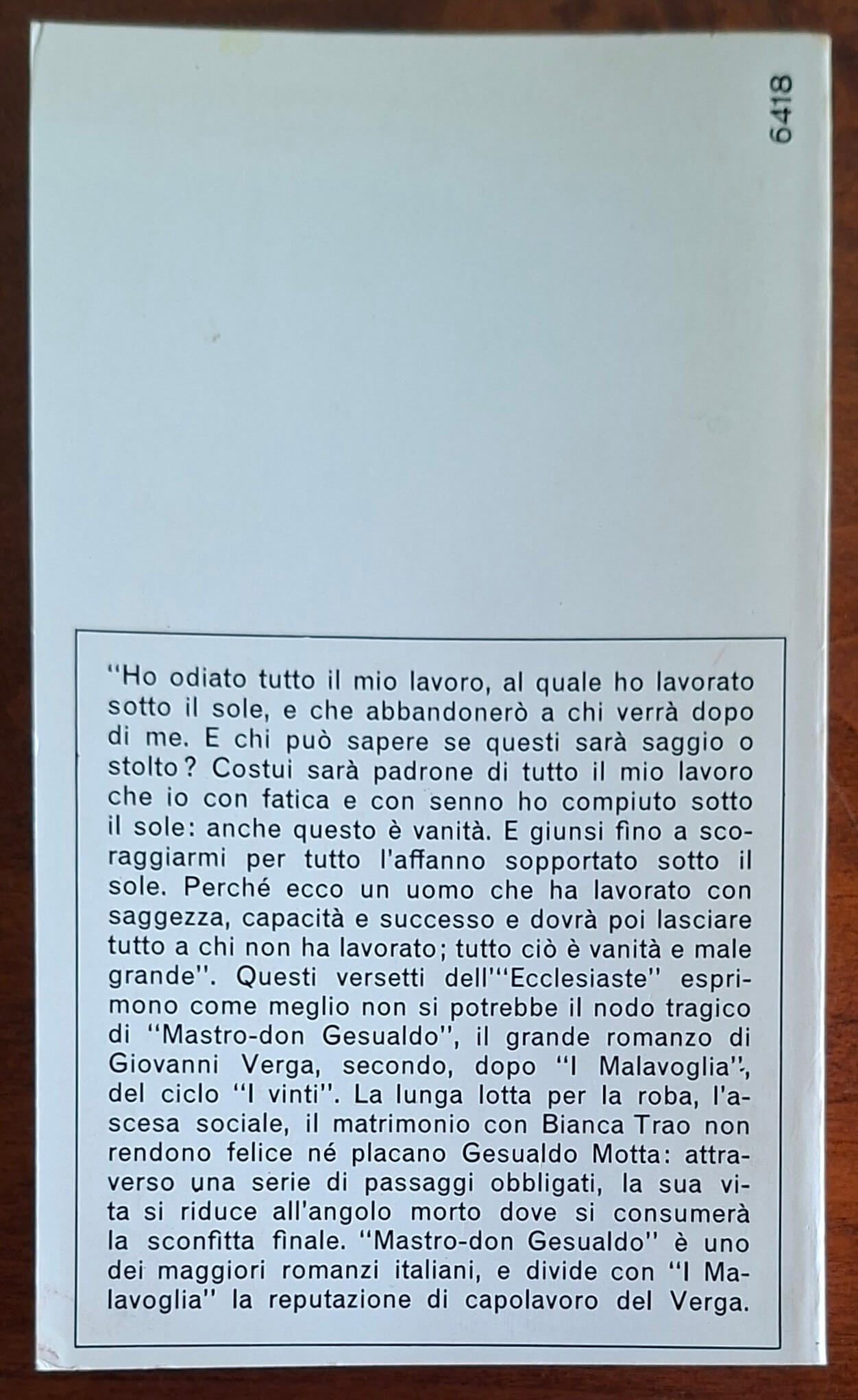 Mastro Don Gesualdo - Giovanni Verga - Mondadori Oscar
