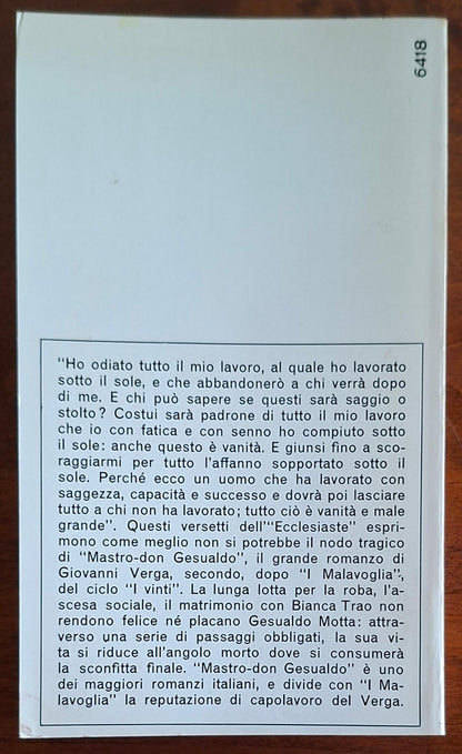 Mastro Don Gesualdo - Giovanni Verga - Mondadori Oscar