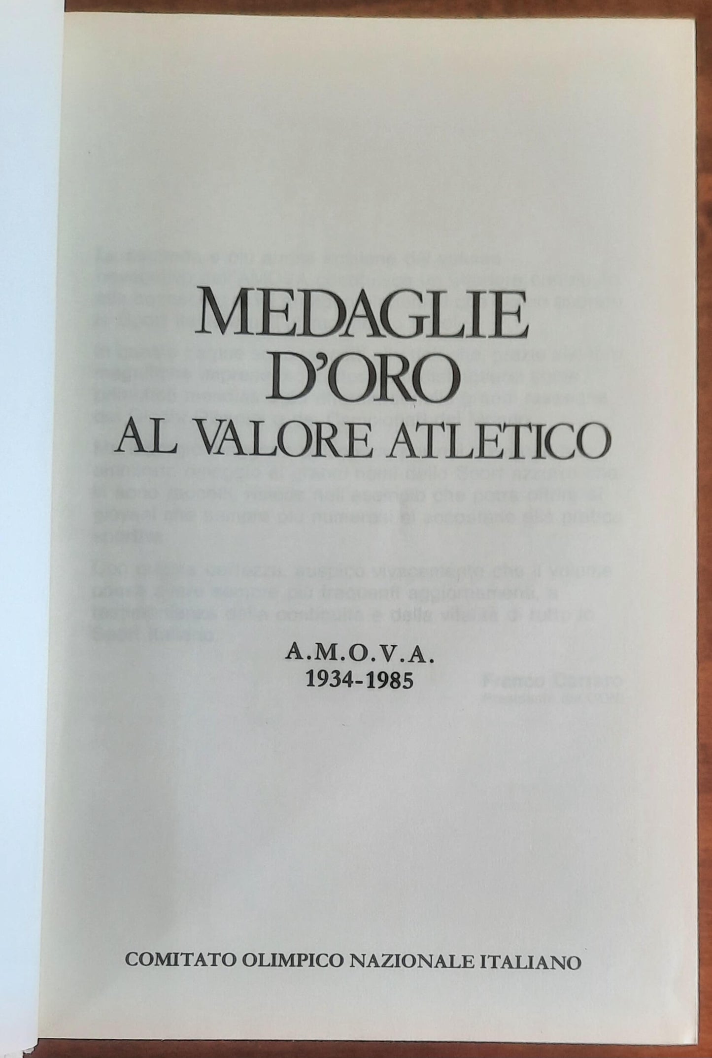 Medaglie d’Oro al Valore Atletico A.M.O.V.A. 1934 - 1985