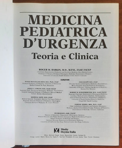 Medicina pediatrica d'urgenza. Teoria e Clinica - Barkin - Mosby Doyma Italia