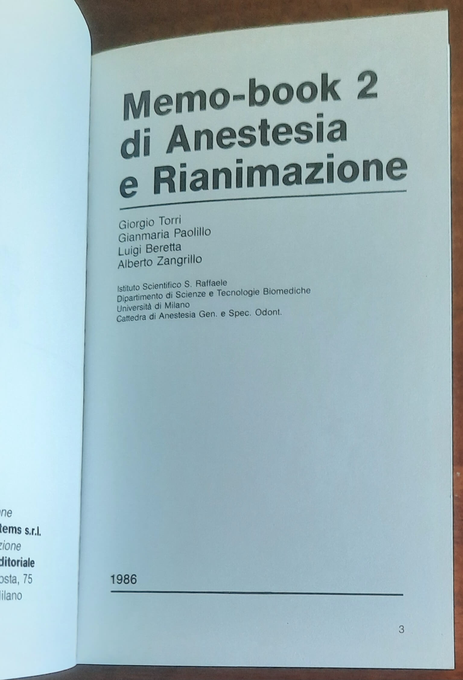 Memo-book 2 di anestesia e rianimazione - Medical Systems