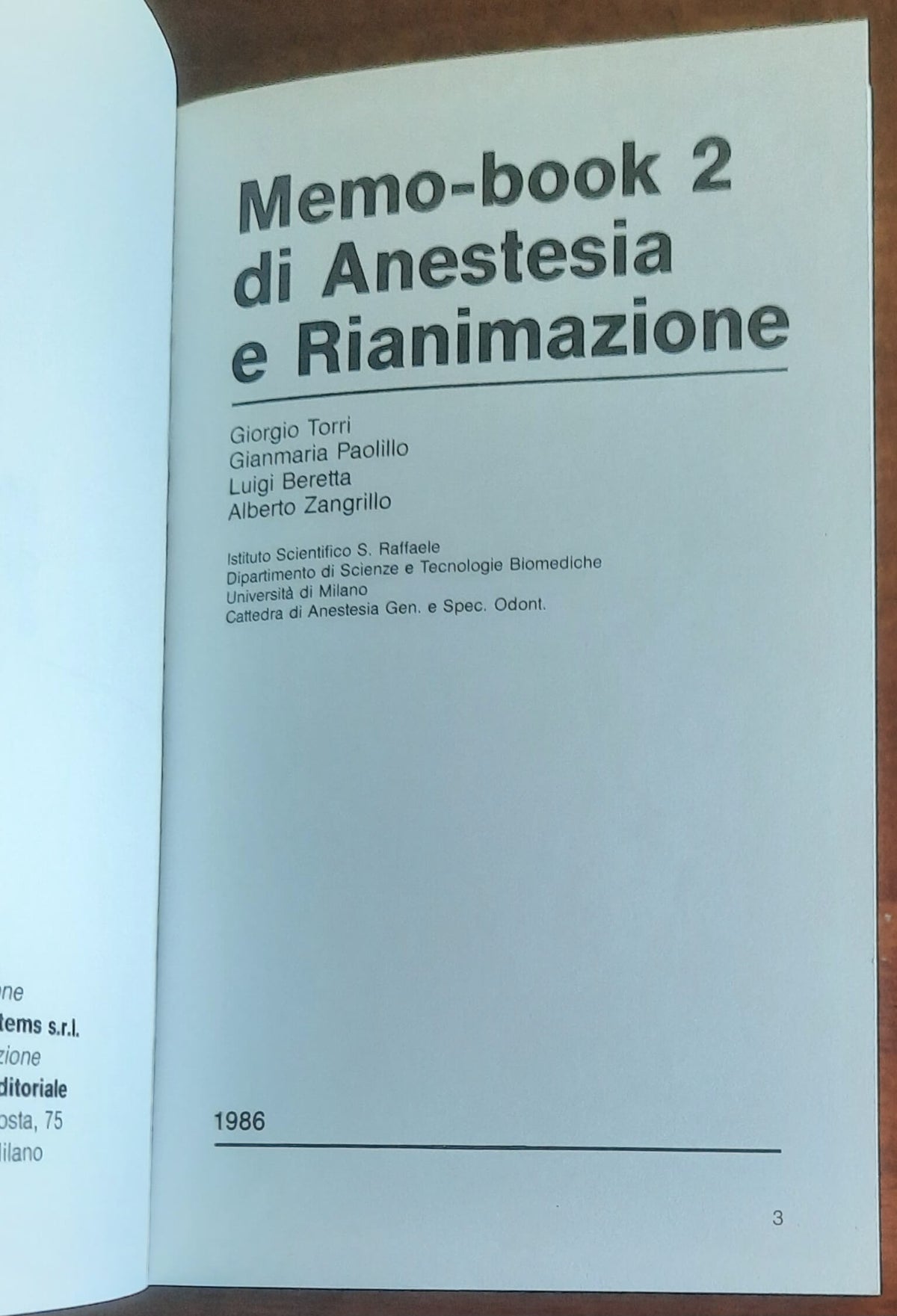 Memo-book 2 di anestesia e rianimazione - Medical Systems