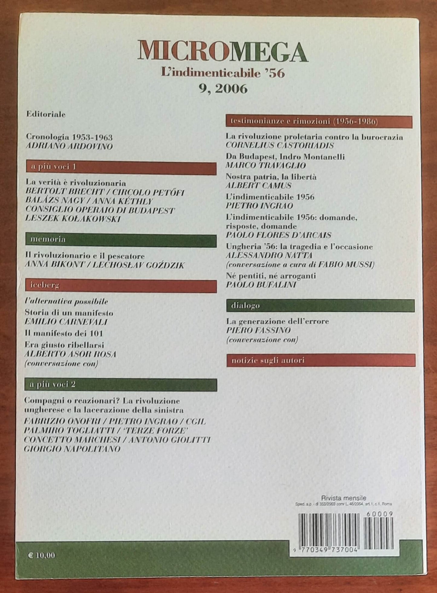 Micro Mega n. 09 - 2006 - L’indimenticabile ’56