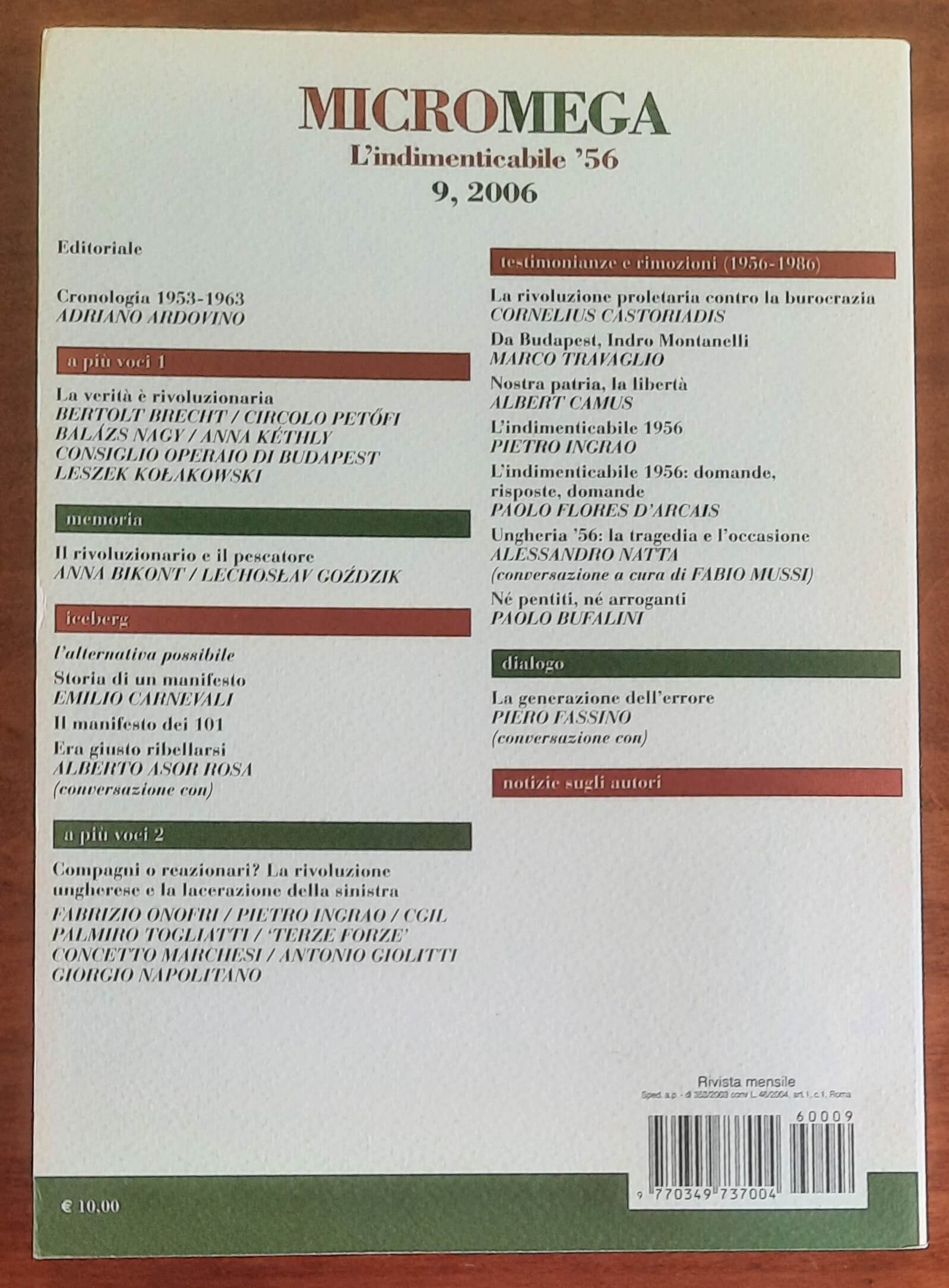 Micro Mega n. 09 - 2006 - L’indimenticabile ’56