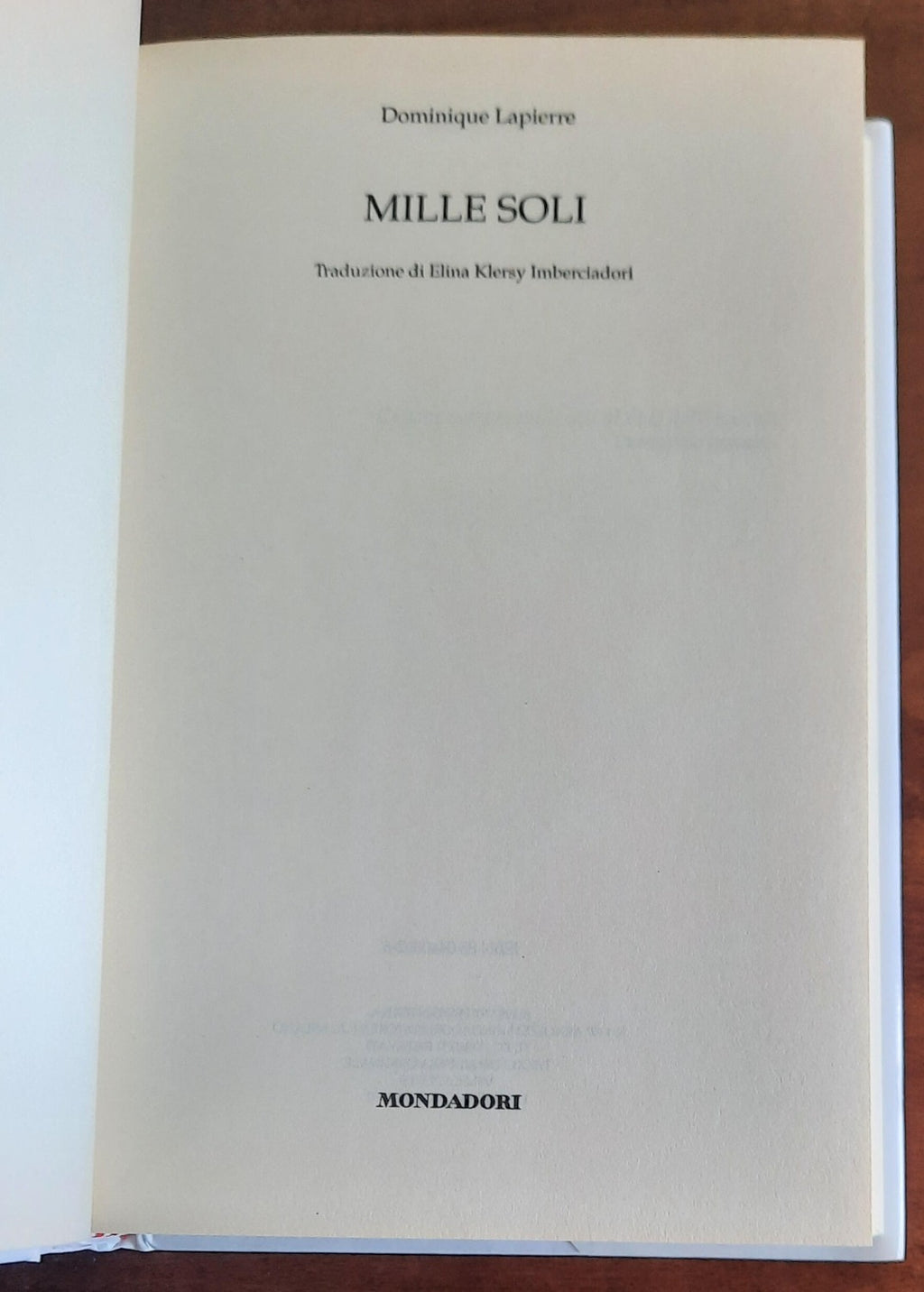 Mille soli - di Dominique Lapierre