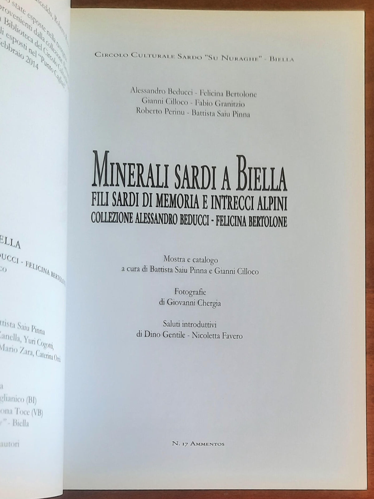 Minerali sardi a Biella. Fili sardi di memoria e intrecci alpini. Collezione Alessandro Beducci e Felicina Bertolone