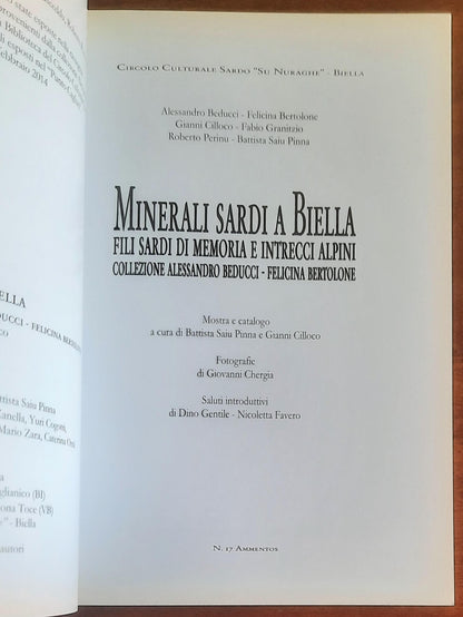 Minerali sardi a Biella. Fili sardi di memoria e intrecci alpini. Collezione Alessandro Beducci e Felicina Bertolone