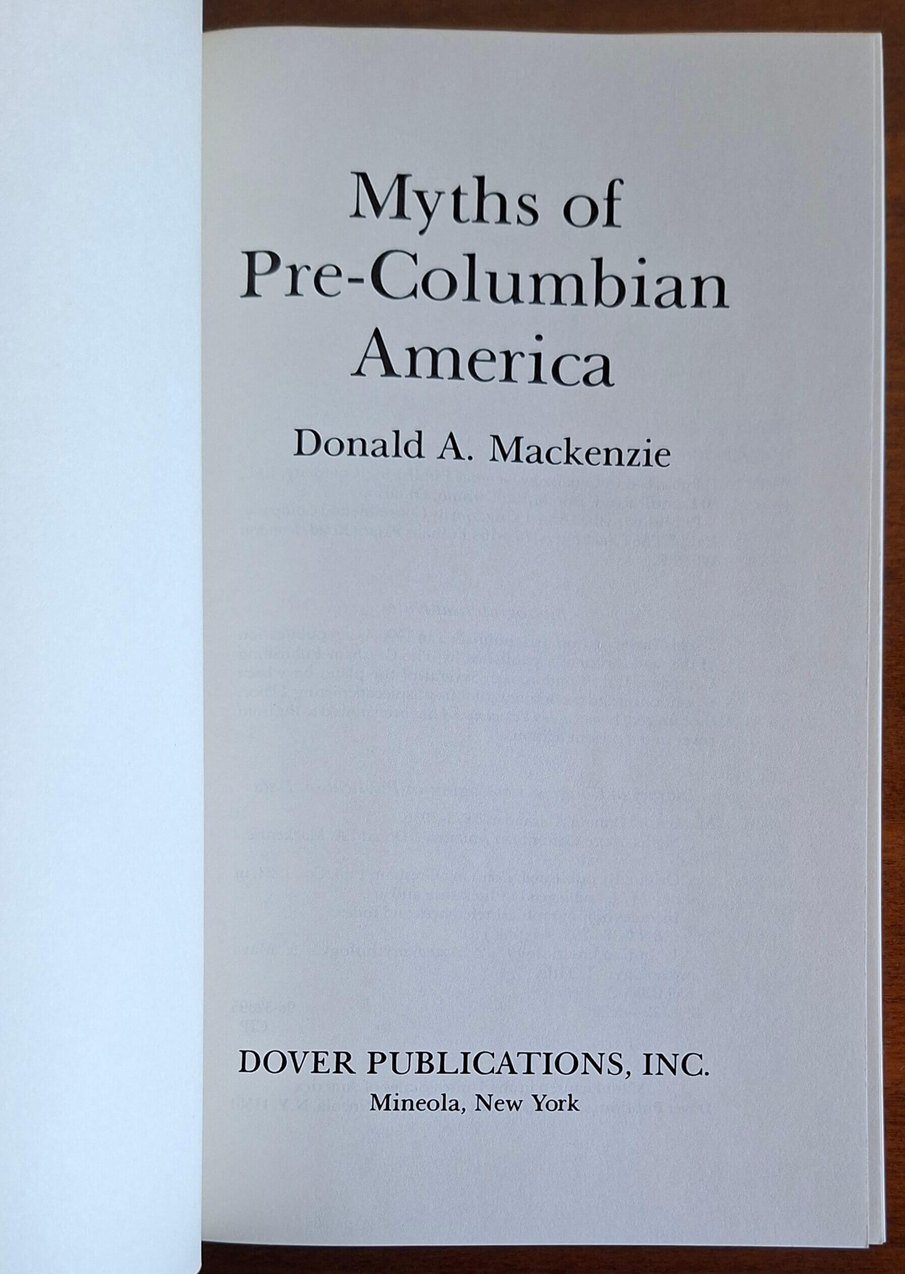 Myths of Pre-Columbian America - Donald A. Mackenzie - Dover Publications